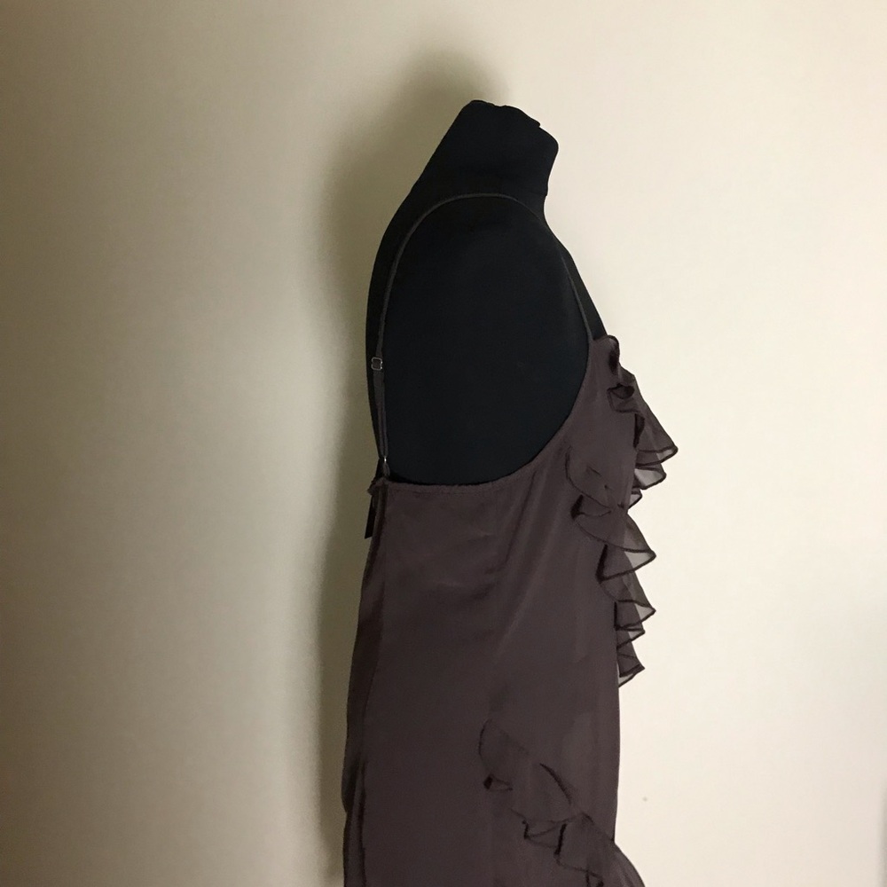 PrettyLittleThing Chocolate Chiffon Sheer Shift Dress NWT - Picture 4 of 7